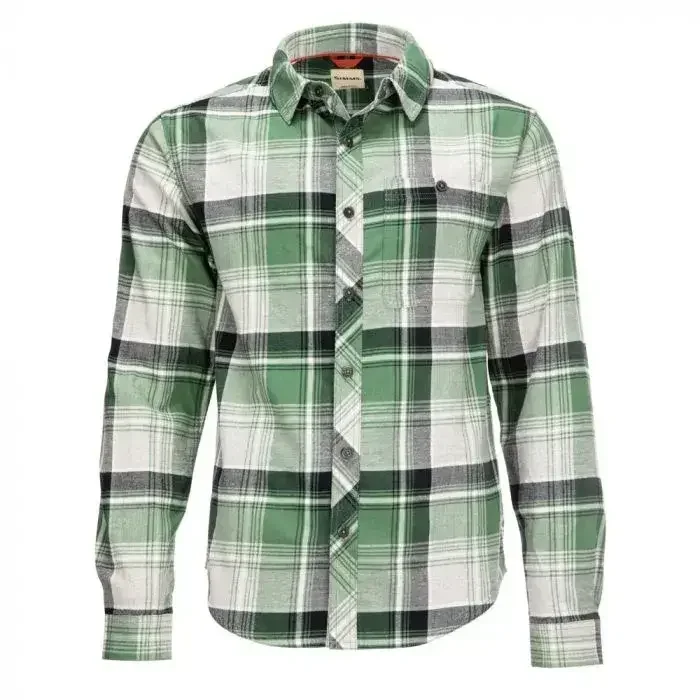SIMMS Dockwear Cotton Flannel Moss Pearl Plaid L
