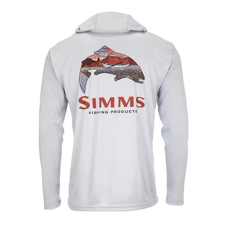 Simms Tech Hoody - Artist Series Trout Logo Flame/Sterling L