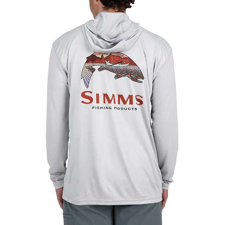 Simms Tech Hoody - Artist Series Trout Logo Flame/Sterling L
